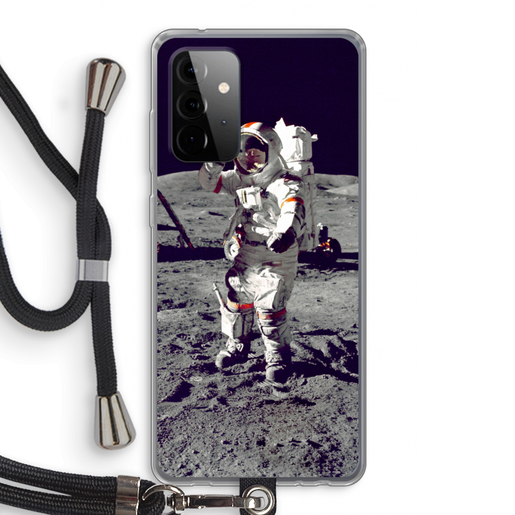 Spaceman: Samsung Galaxy A72 5G Transparant Hoesje met koord