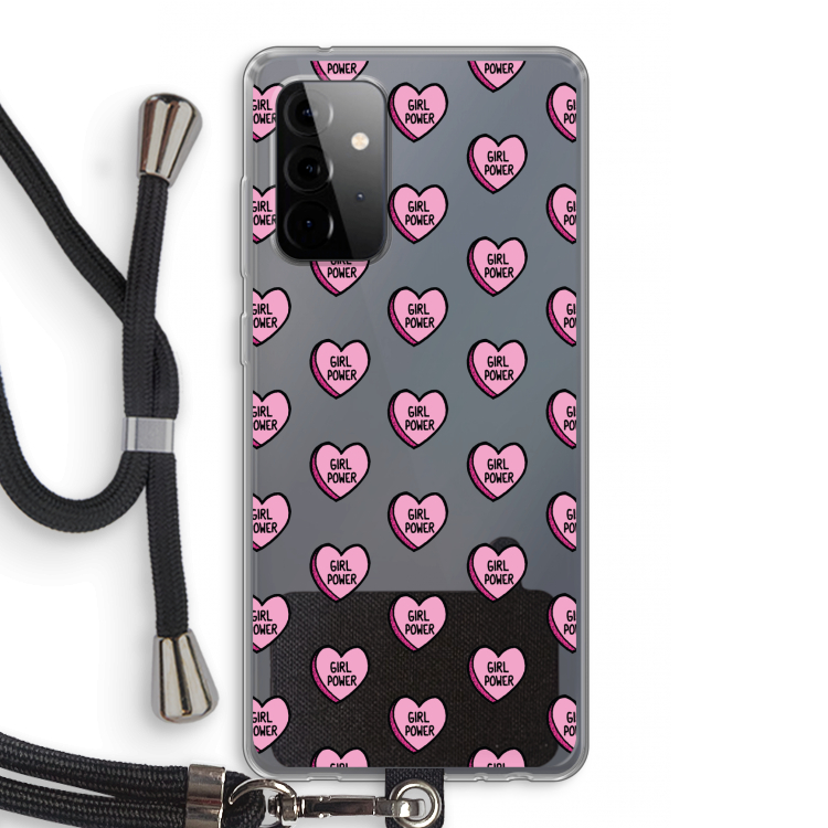 GIRL POWER: Samsung Galaxy A72 5G Transparant Hoesje met koord