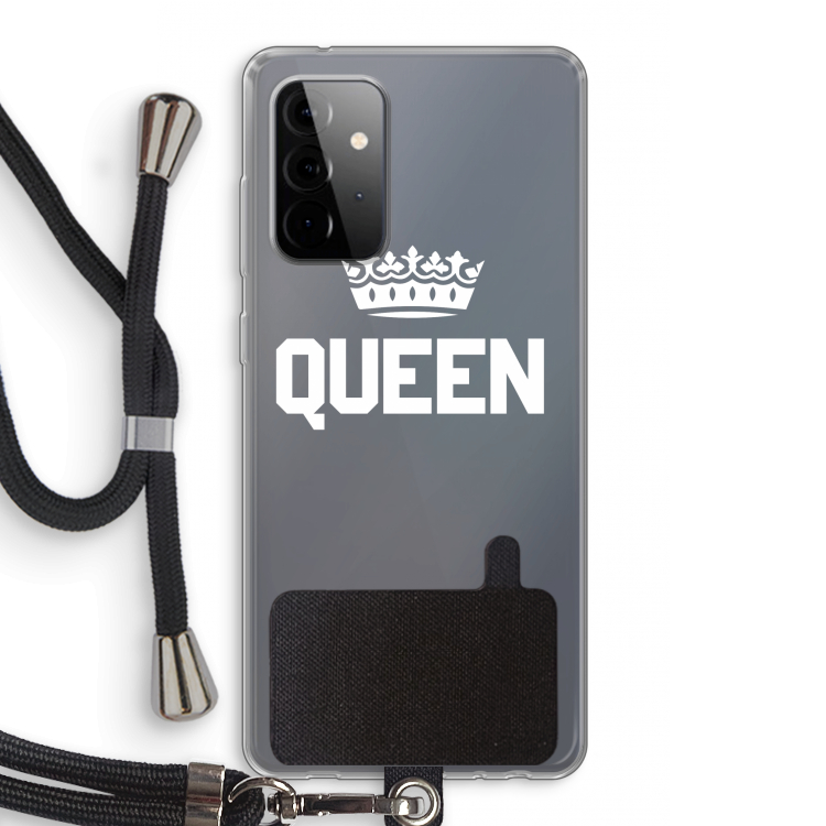 Queen zwart: Samsung Galaxy A72 5G Transparant Hoesje met koord