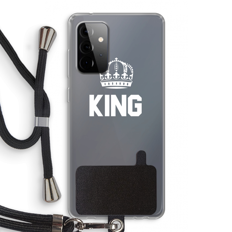 King zwart: Samsung Galaxy A72 5G Transparant Hoesje met koord