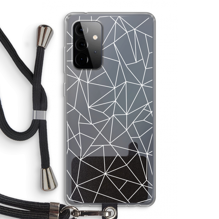 Geometrische lijnen wit: Samsung Galaxy A72 5G Transparant Hoesje met koord