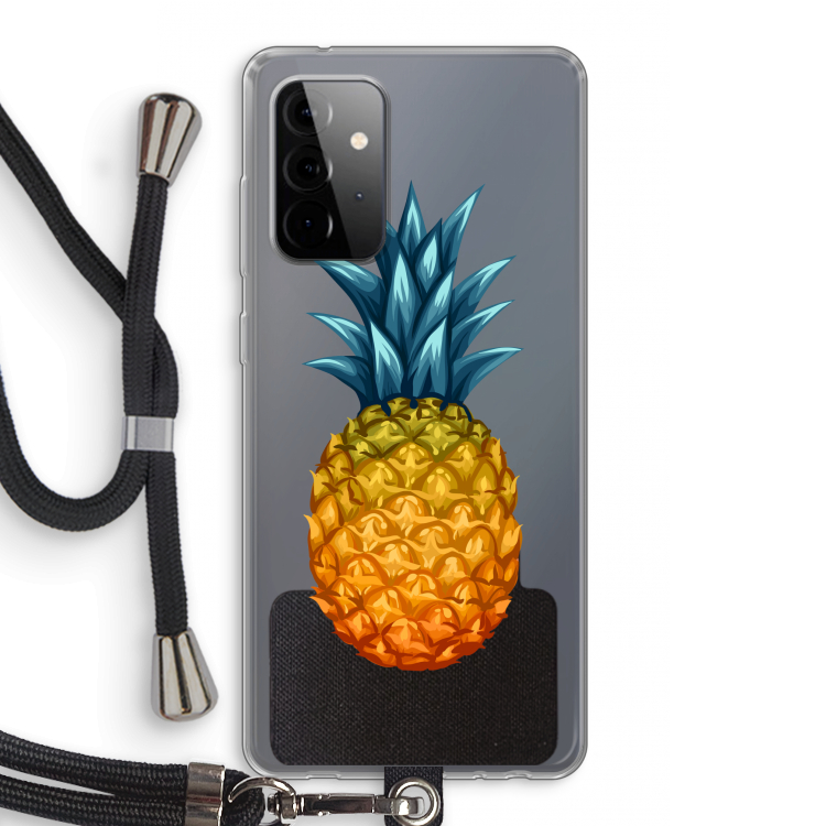 Grote ananas: Samsung Galaxy A72 5G Transparant Hoesje met koord