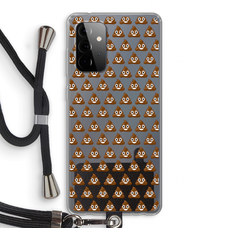 Poop emoji: Samsung Galaxy A72 5G Transparant Hoesje met koord