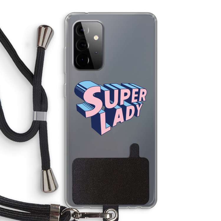 Superlady: Samsung Galaxy A72 5G Transparant Hoesje met koord