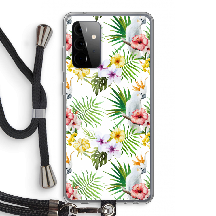 Gele kuif: Samsung Galaxy A72 5G Transparant Hoesje met koord