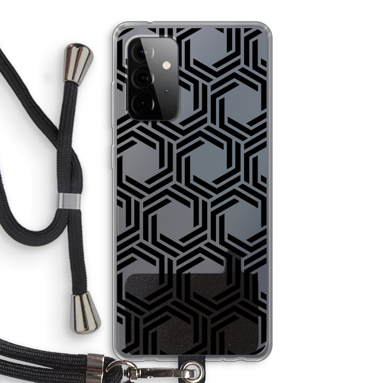 Geometrisch patroon: Samsung Galaxy A72 5G Transparant Hoesje met koord