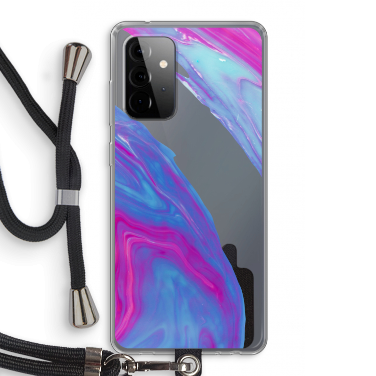 Zweverige regenboog: Samsung Galaxy A72 5G Transparant Hoesje met koord