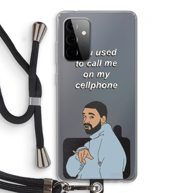 Hotline bling: Samsung Galaxy A72 5G Transparant Hoesje met koord