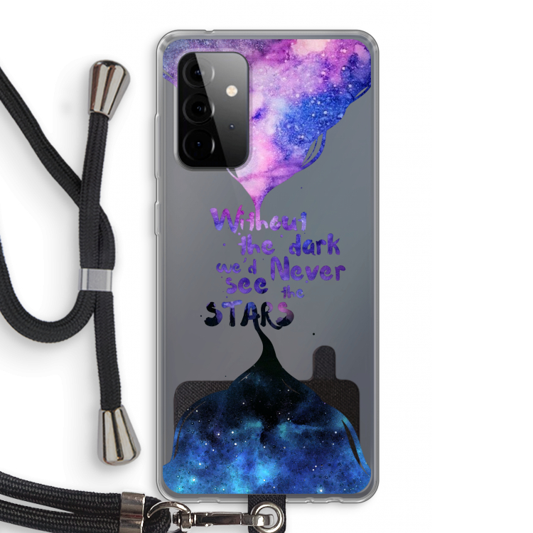 Stars quote: Samsung Galaxy A72 5G Transparant Hoesje met koord