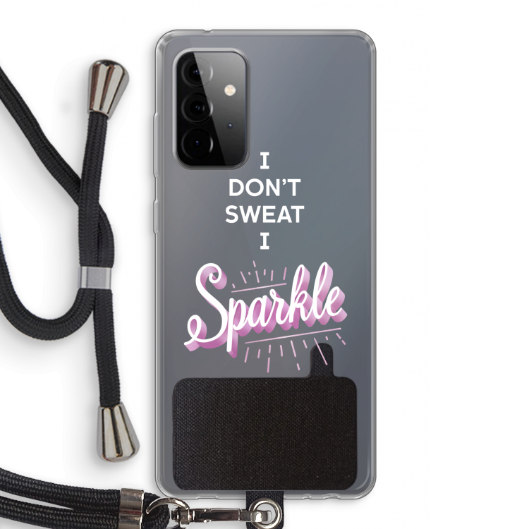 Sparkle quote: Samsung Galaxy A72 5G Transparant Hoesje met koord