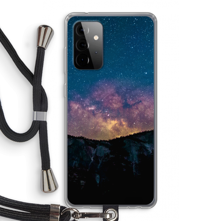 Travel to space: Samsung Galaxy A72 5G Transparant Hoesje met koord