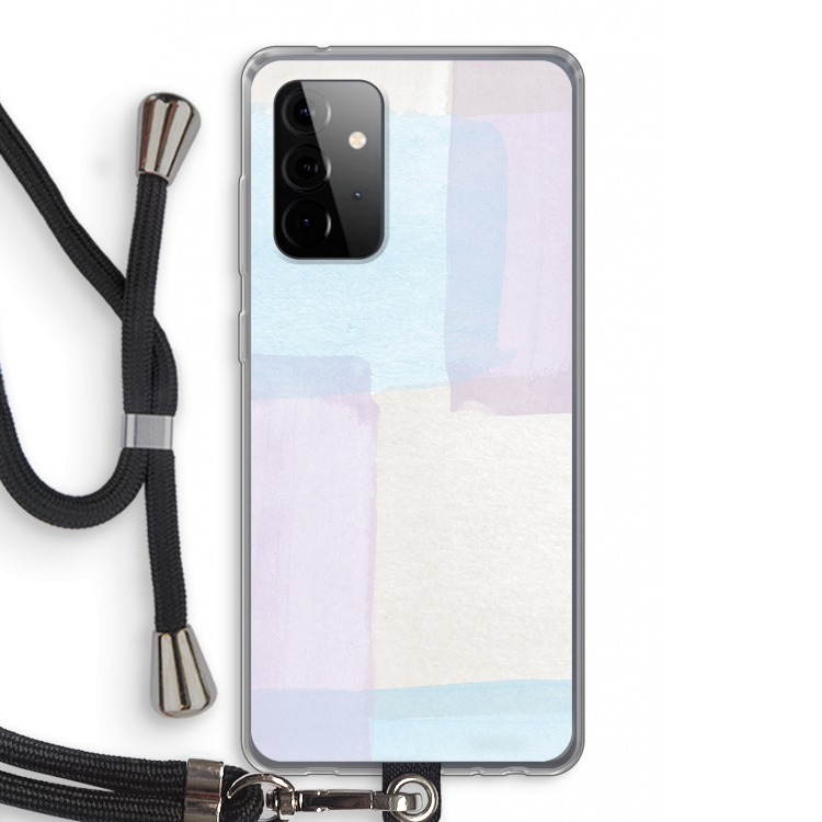 Square pastel: Samsung Galaxy A72 5G Transparant Hoesje met koord