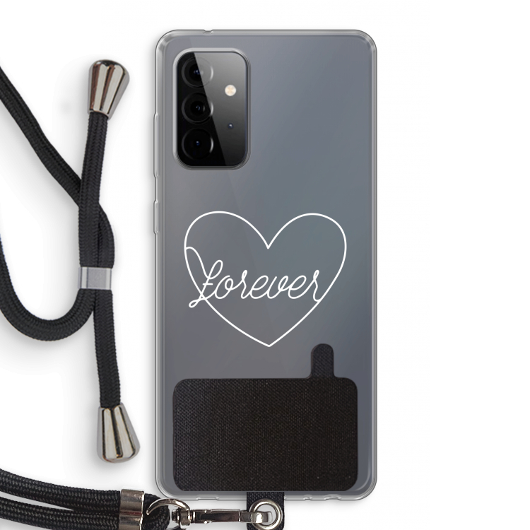 Forever heart pastel: Samsung Galaxy A72 5G Transparant Hoesje met koord