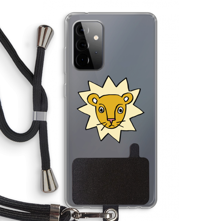 Kleine leeuw: Samsung Galaxy A72 5G Transparant Hoesje met koord