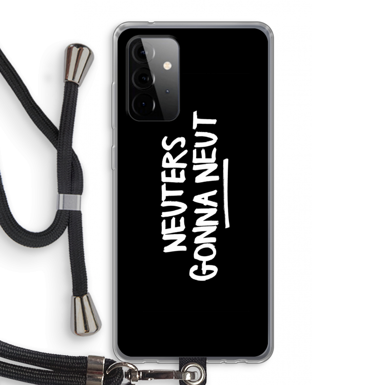 Neuters (zwart): Samsung Galaxy A72 5G Transparant Hoesje met koord