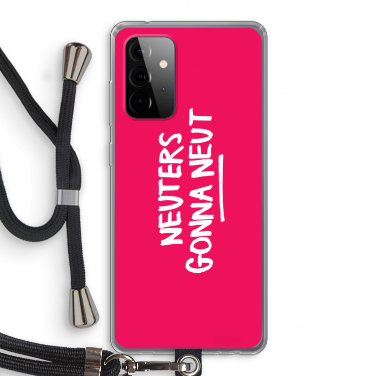 Neuters (roze): Samsung Galaxy A72 5G Transparant Hoesje met koord