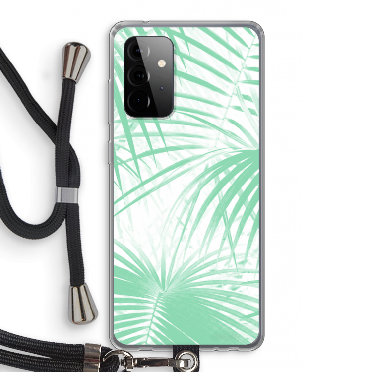 Palmbladeren: Samsung Galaxy A72 5G Transparant Hoesje met koord