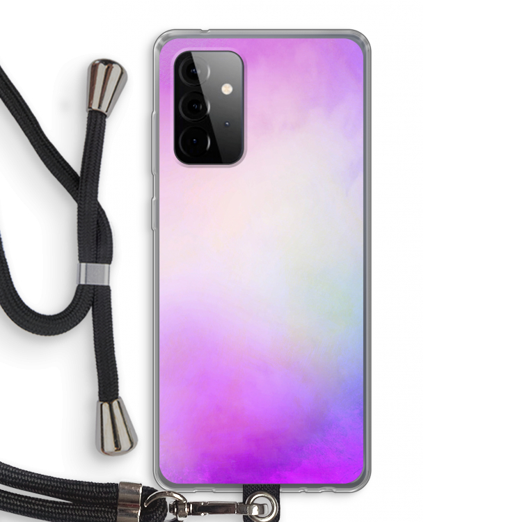 Clouds pastel: Samsung Galaxy A72 5G Transparant Hoesje met koord
