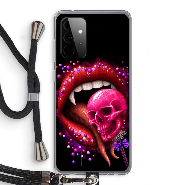 Dodelijk zoet: Samsung Galaxy A72 5G Transparant Hoesje met koord