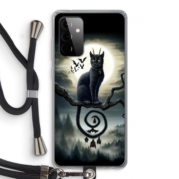 Moonlight Companions: Samsung Galaxy A72 5G Transparant Hoesje met koord