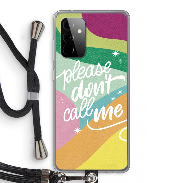 Don't call: Samsung Galaxy A72 5G Transparant Hoesje met koord