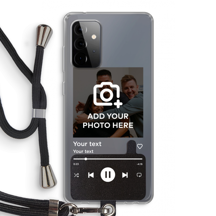 Music Player: Samsung Galaxy A72 5G Transparant Hoesje met koord