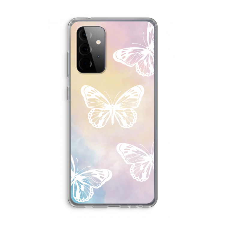 White butterfly: Samsung Galaxy A72 Transparant Hoesje