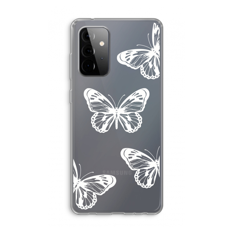 White butterfly: Samsung Galaxy A72 Transparant Hoesje