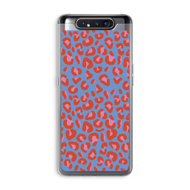Leopard blue: Samsung Galaxy A80 Transparant Hoesje