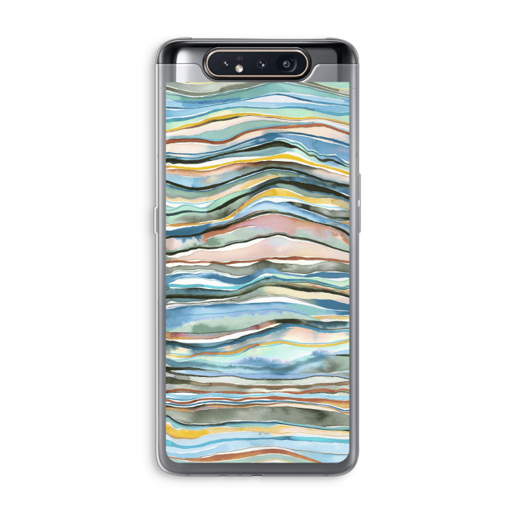 Watercolor Agate: Samsung Galaxy A80 Transparant Hoesje