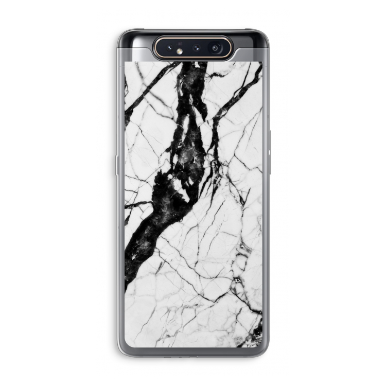 Witte marmer 2: Samsung Galaxy A80 Transparant Hoesje