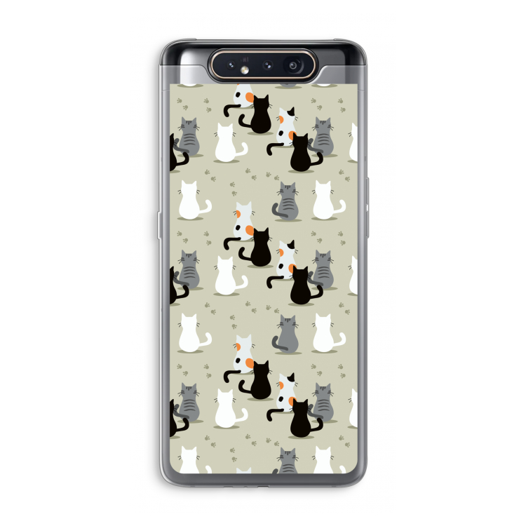 Katten: Samsung Galaxy A80 Transparant Hoesje