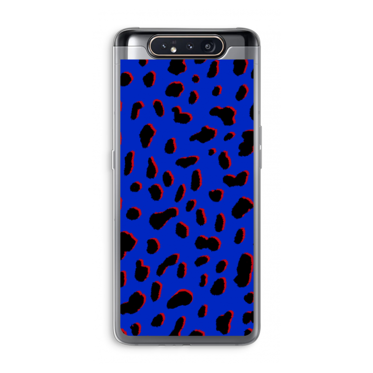Blue Leopard: Samsung Galaxy A80 Transparant Hoesje
