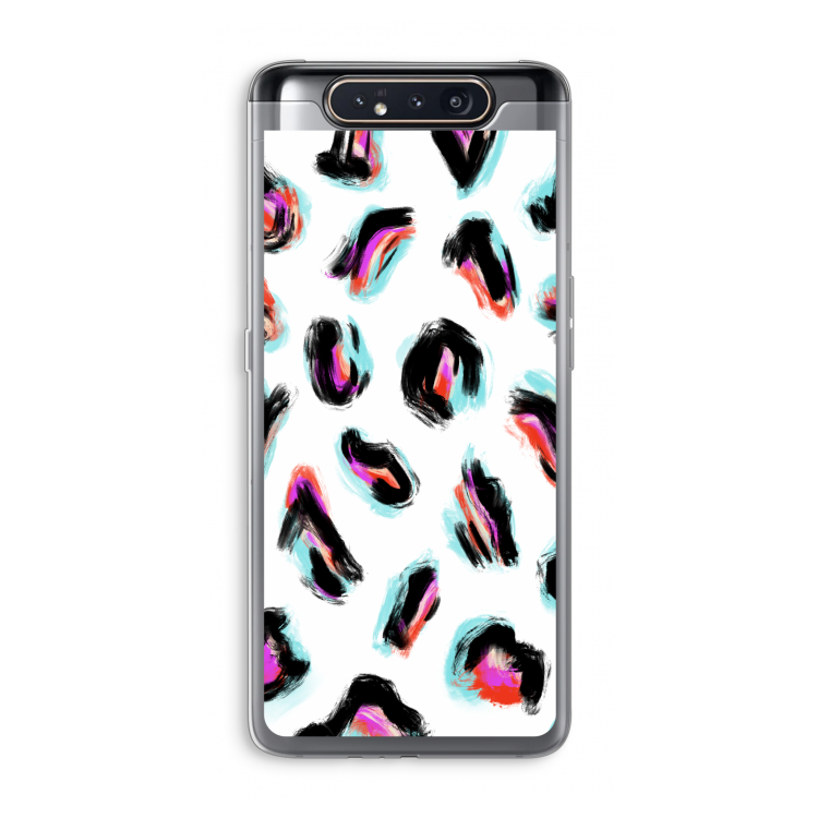 Cheetah color: Samsung Galaxy A80 Transparant Hoesje
