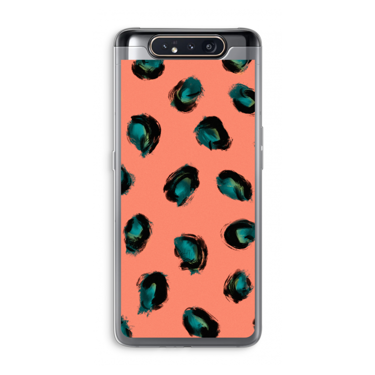 Pink Cheetah: Samsung Galaxy A80 Transparant Hoesje