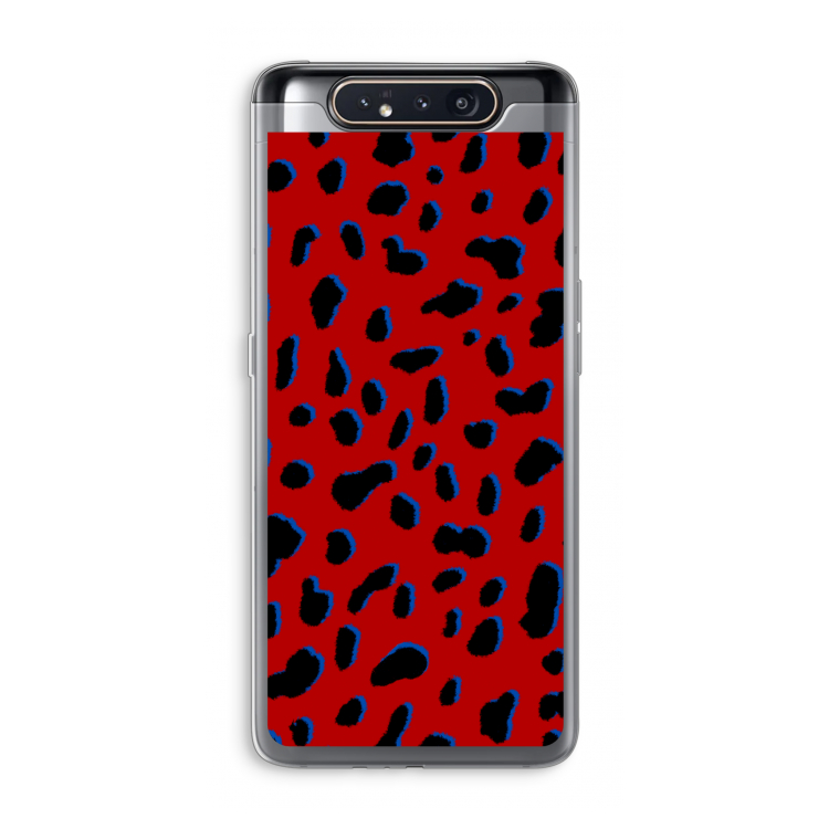 Red Leopard: Samsung Galaxy A80 Transparant Hoesje