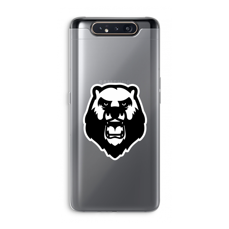 Angry Bear (white): Samsung Galaxy A80 Transparant Hoesje