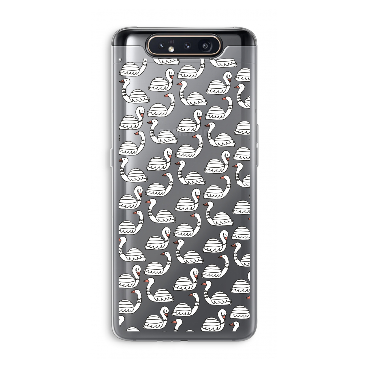 Zwanen: Samsung Galaxy A80 Transparant Hoesje
