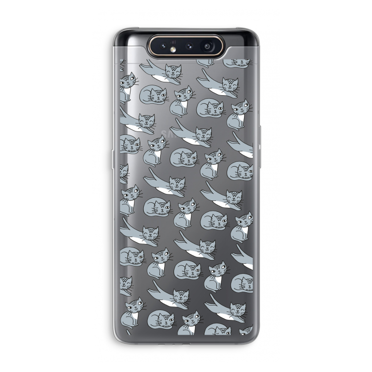Poezen: Samsung Galaxy A80 Transparant Hoesje