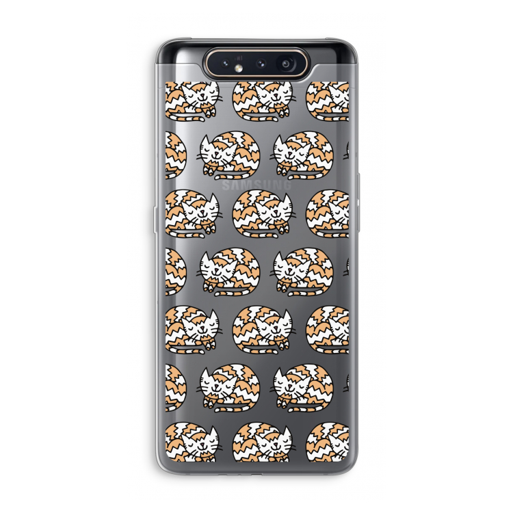 Slapende poes: Samsung Galaxy A80 Transparant Hoesje