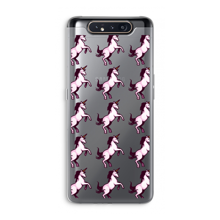 Musketon Unicorn: Samsung Galaxy A80 Transparant Hoesje