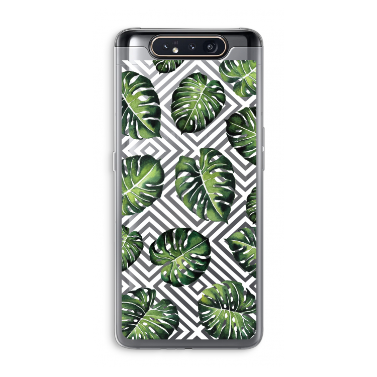 Geometrische jungle: Samsung Galaxy A80 Transparant Hoesje