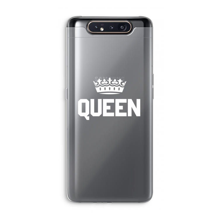Queen zwart: Samsung Galaxy A80 Transparant Hoesje