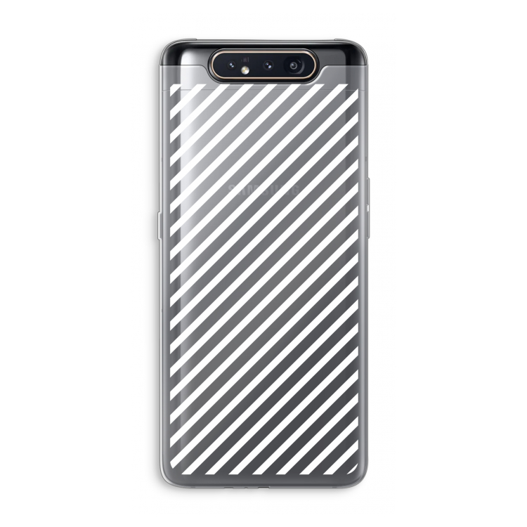 Strepen zwart-wit: Samsung Galaxy A80 Transparant Hoesje
