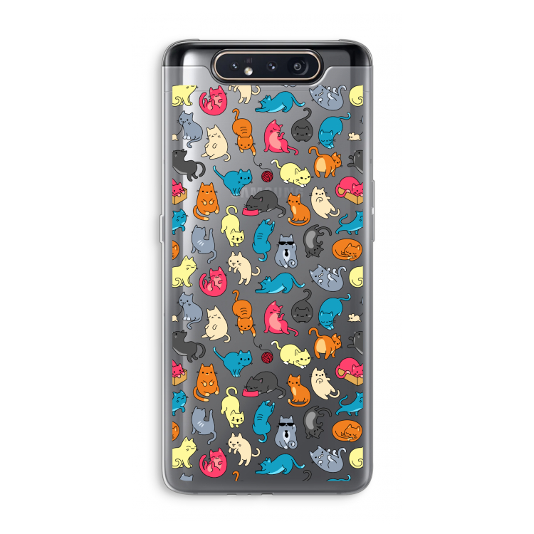 Kleurrijke katten: Samsung Galaxy A80 Transparant Hoesje