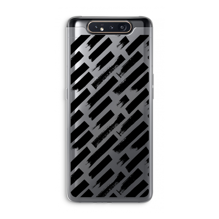 Zwarte vegen: Samsung Galaxy A80 Transparant Hoesje