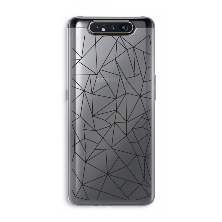 Geometrische lijnen zwart: Samsung Galaxy A80 Transparant Hoesje