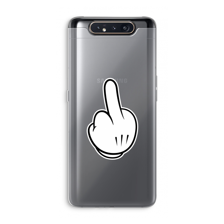 Middle finger white: Samsung Galaxy A80 Transparant Hoesje