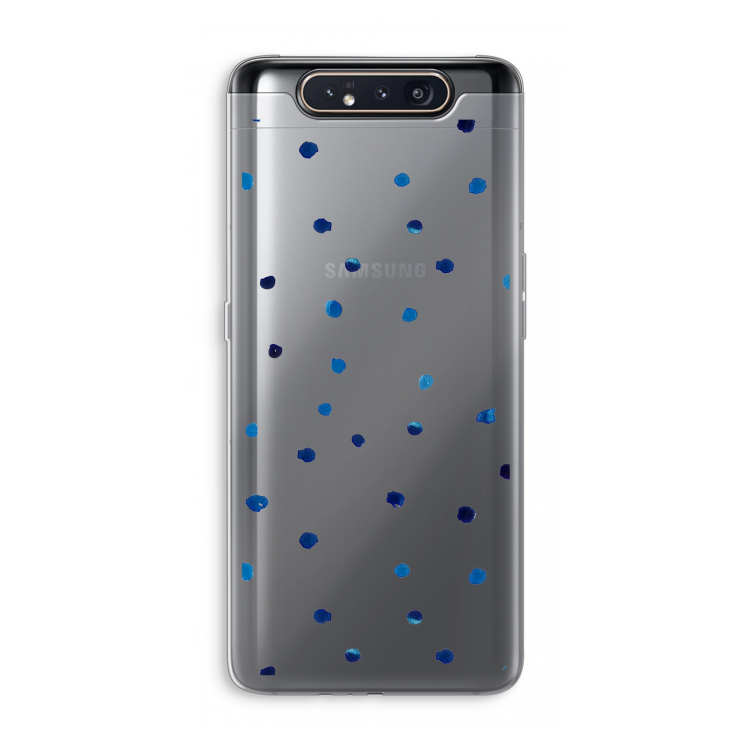 Blauwe stippen: Samsung Galaxy A80 Transparant Hoesje