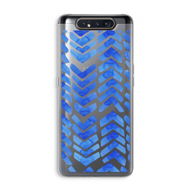 Blauwe pijlen: Samsung Galaxy A80 Transparant Hoesje